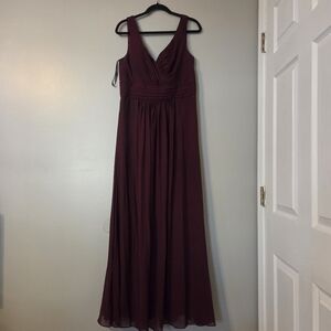 Levkoff Women's Plus Size Burgundy Formal Bridesmaid Dress Gown Sz 18 Wedding